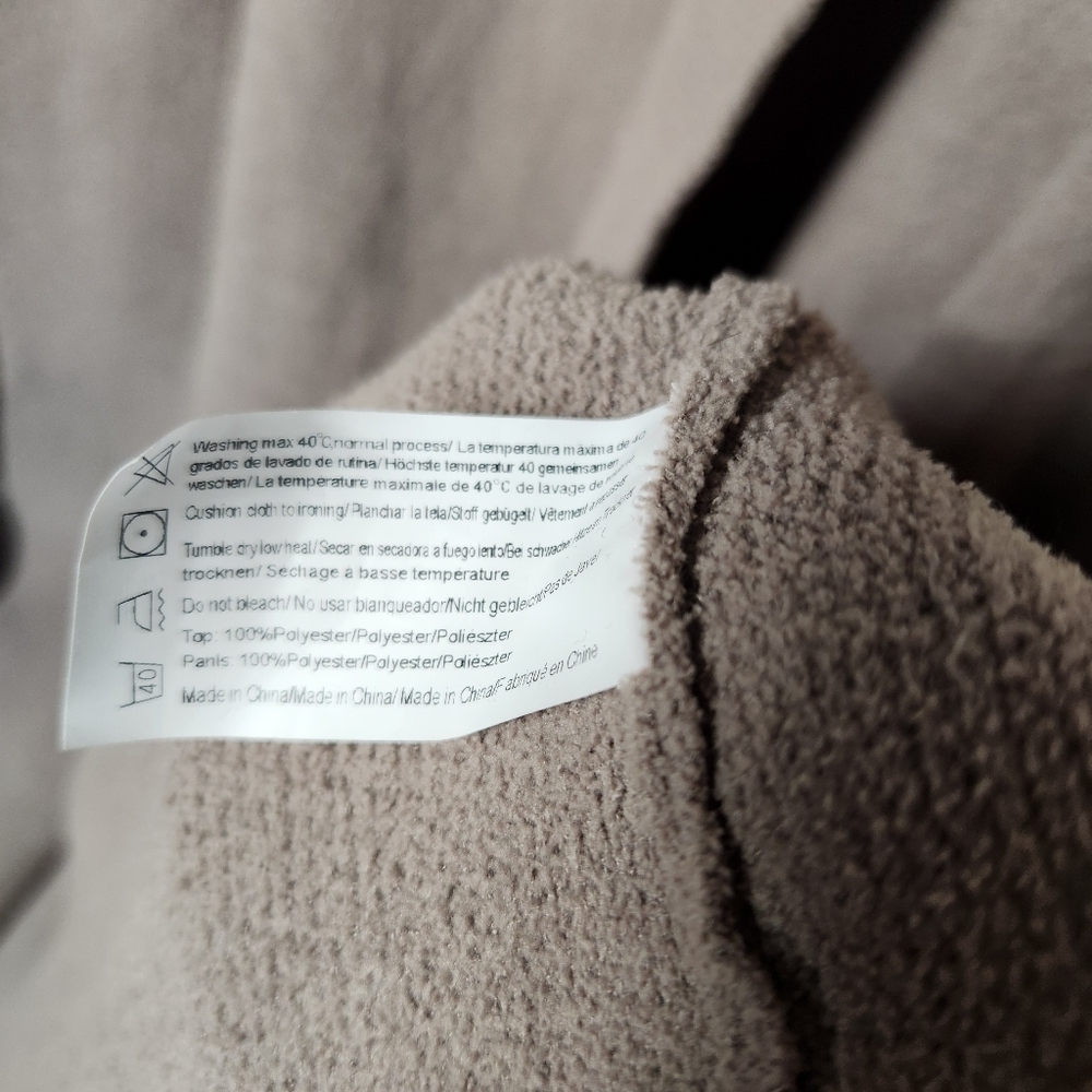 Ekouaer Beige Loungewear Open Shawl Collar Circle Cardigan w/Pockets-Size L - Picture 3 of 5